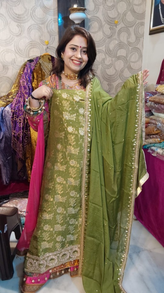 stich suit, Indian dress, bandari dupatta, suit set, mehndi function, party  look | eBay