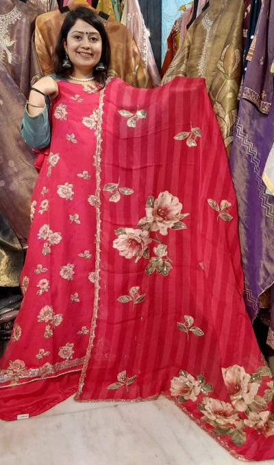 pure-organza-sabyasachi-flower-hot-pink-5